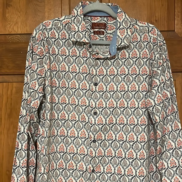 Consequence mens floral print button front slim fit size large - Picture 2 of 8